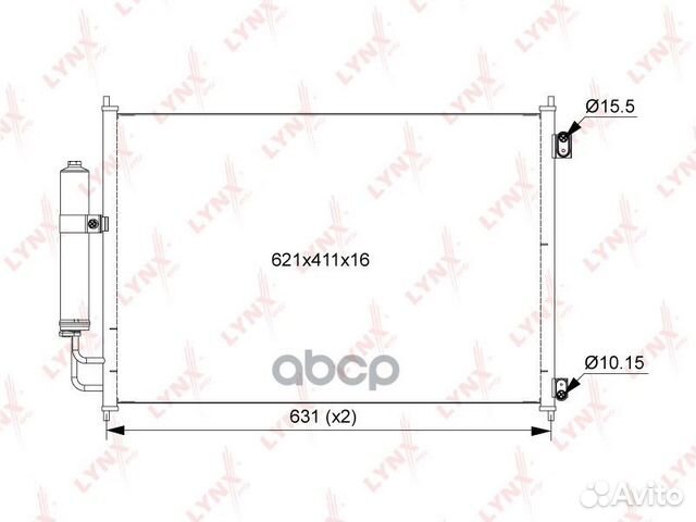 Радиатор кондиционера с осушителем RC0016 lynxauto