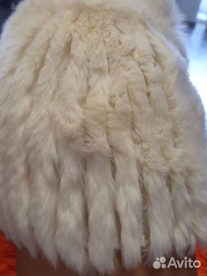 Шапка норковая вязаная женская