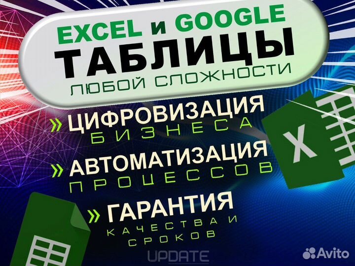 Google таблицы, Excel, дашборды для бизнеса