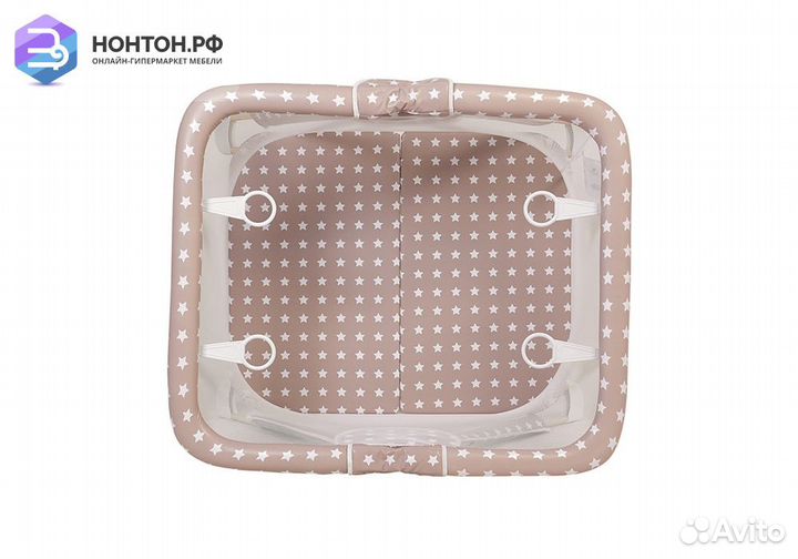 Манеж Comfort принт Звезды / макиато / белый