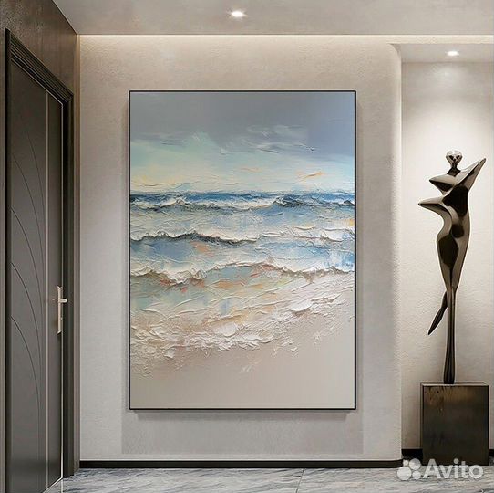 Интерьерная картина маслом фактурная Море