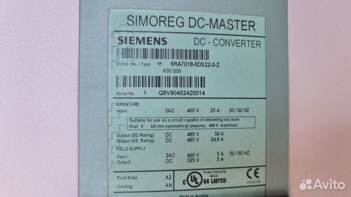 Приводы постоянного тока Siemens Simoreg 30 Ампер