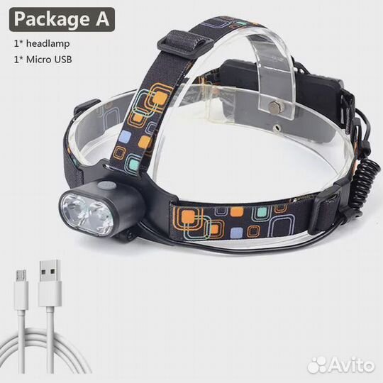 Фонарь налобный, мощный