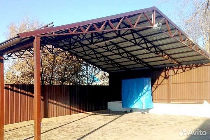 Навес двускатный