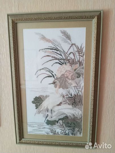 Картина вышивка крестом в рамке