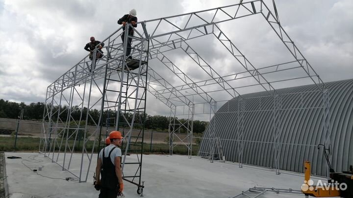 Каркас ангара Технотент 15х26 м. с двускатной крыш