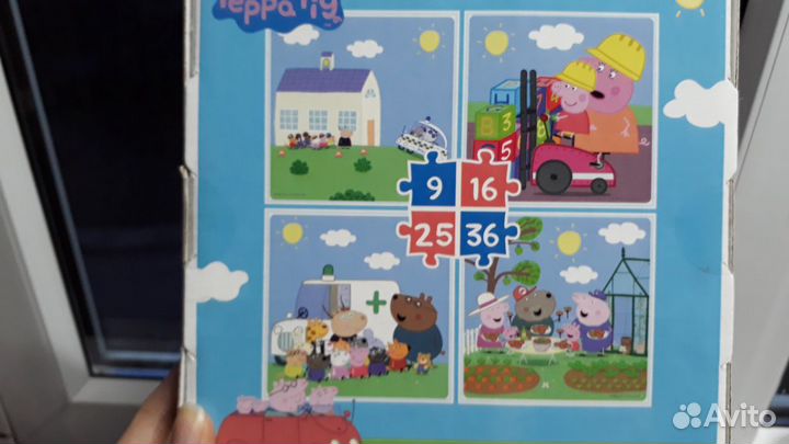 Пазл свинка Пеппа 4 в 1