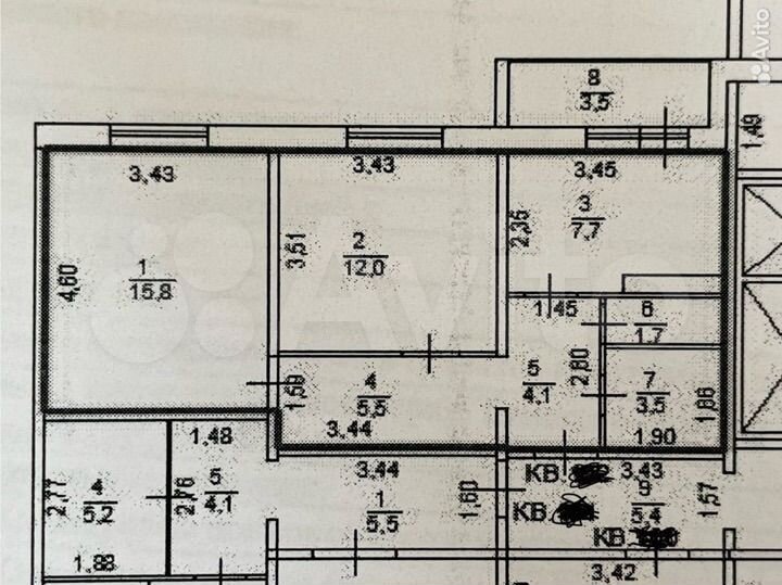 2-к. квартира, 52 м², 5/16 эт.