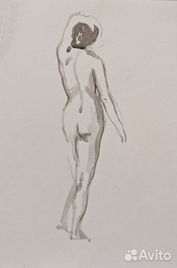 Наброски женская обнажённая натура