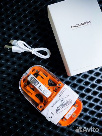 Прозрачная мышь fmouse Оранжевая