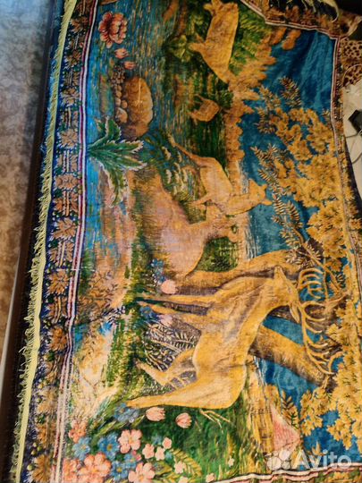 Плюшевый коврик,покрывало ретро винтаж СССР