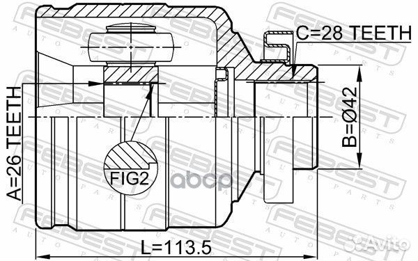 ШРУС внутренний правый 26X42X28 KIA sorento (BL)