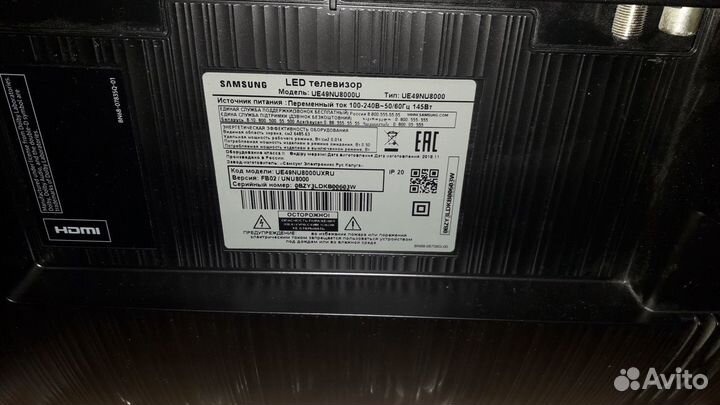 Разбор Samsung ue49nu8000