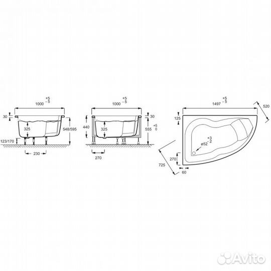 Акриловая ванна Jacob Delafon Micromega Duo 170x1