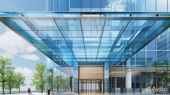 Стеклянные козырьки на заказ