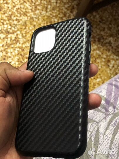 Чехол силиконовый для iphone11,11PRO.(под карбон)