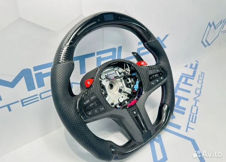 Руль карбон BMW G30 G05 итд Монитор перфорация
