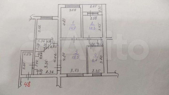 4-к. квартира, 81,9 м², 3/9 эт.