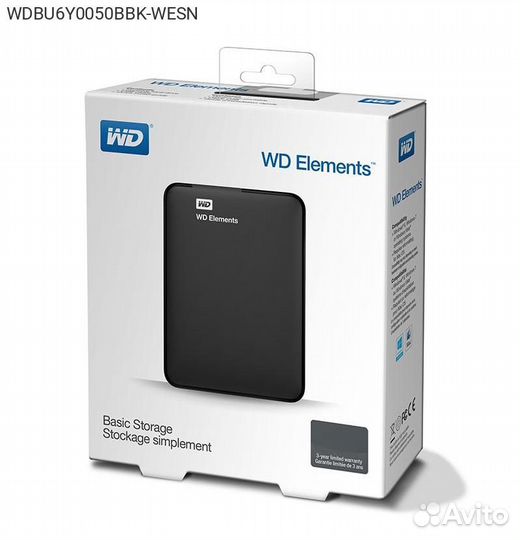 Внешний диск HDD WD Elements Portable 5TB 2.5