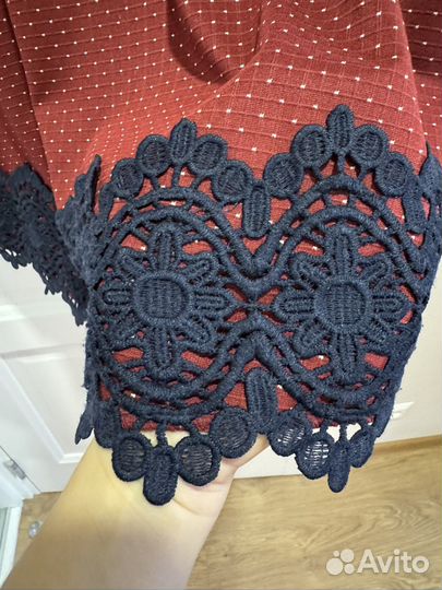 Платье бордовое с синим 44-46