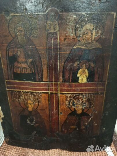 Икона четырехчастная 19 век
