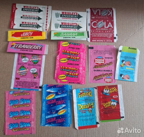 Вкладыши, обёртки от жвачек, разные