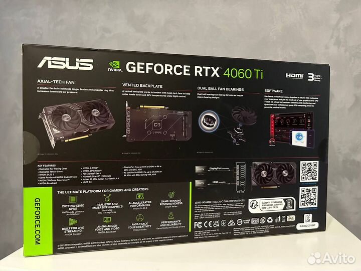 Видеокарта asus GeForce RTX 4060 Ti dual OC