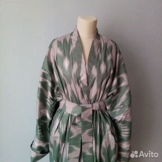 Кимоно из иката. Узбекский чапан. Бохо пальто