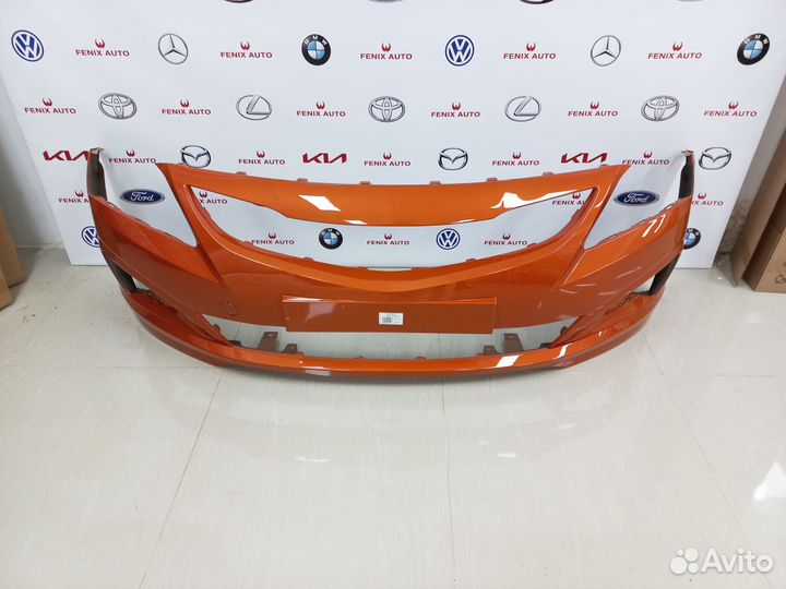 Бампер передний Hyundai Solaris 14-17 Оранжевый