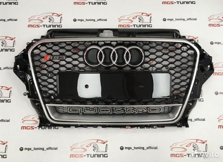 Решетка на Audi A3 в стиле RS3 12-16гг. дизайн 1