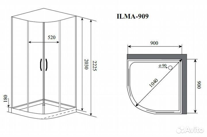 Душевая кабина Timo Ilma 909