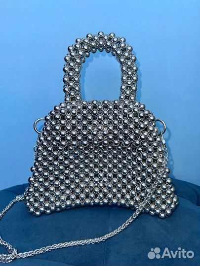 Сумка женская через плечо из крупных бусин