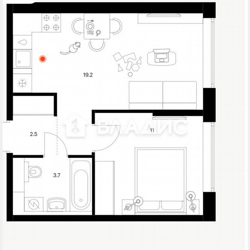1-к. квартира, 36,4 м², 12/33 эт.