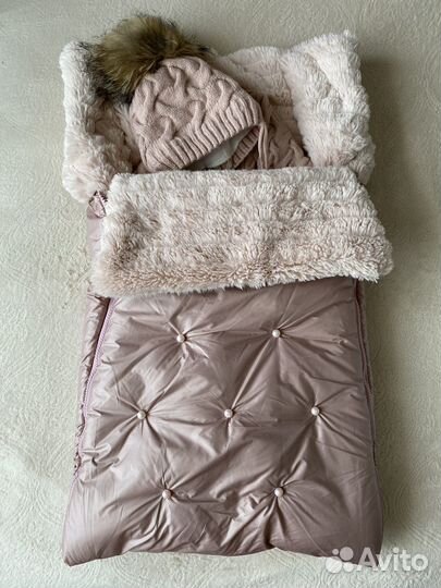 Зимний комбинезон-конверт для новорожденных