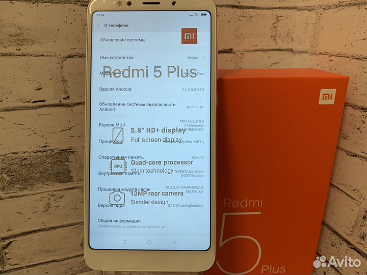 Телефон Xiaomi redmi 5 plus 4/64