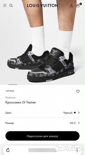 Кроссовки Louis vuitton trainer