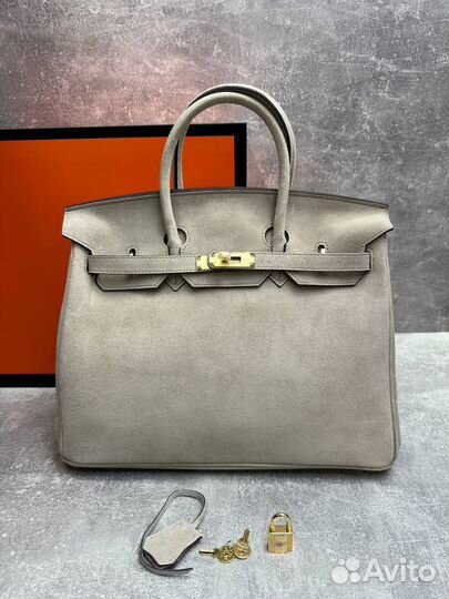 Сумка женская hermes birkin 35 из замши