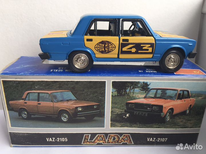 Ваз 2105. Ралли. Сине-желтый цвет. Коробка 1989 г