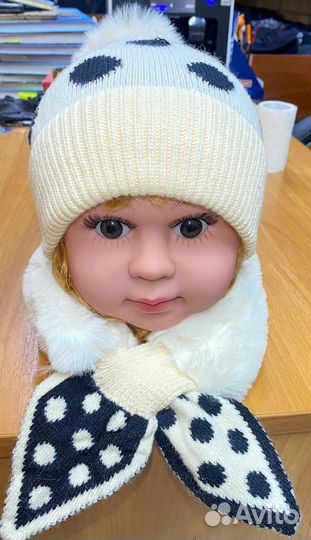 Шапка и снуд для девочки 3-5 лет из Ангоры