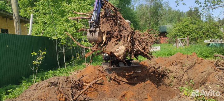 Услуги мини-экскаватора на резиновых гусеницах