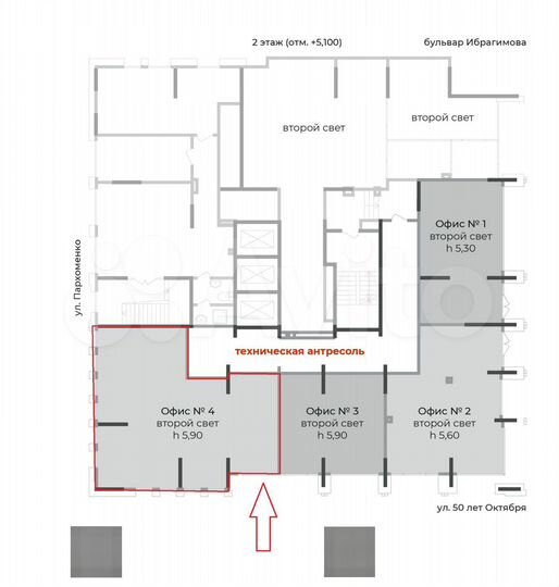 Торговая площадь, 109.24 м² Новом ЖК