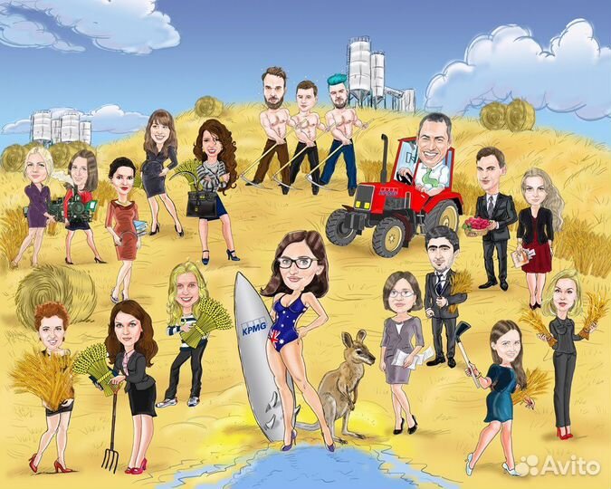 Шарж Картины на заказ(портреты-по фото)