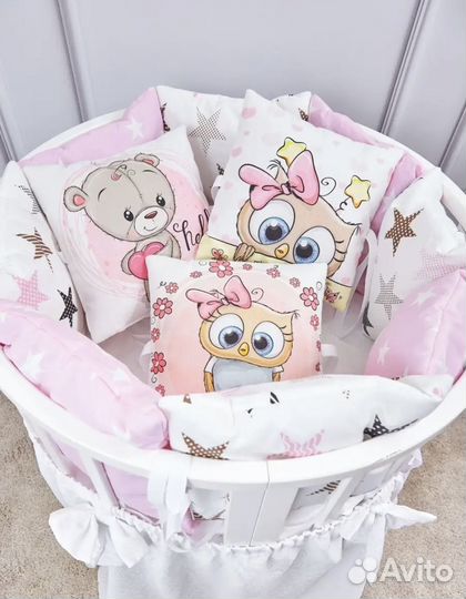 Комплект бортиков с одеялом для кроватки, новый