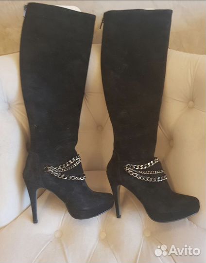 Сапоги италия новые замша