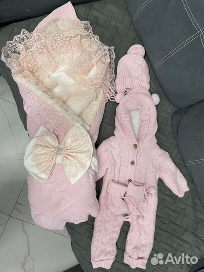 Вязаный конверт на выписку