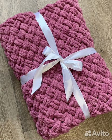 Плюшевый плед ручной работы