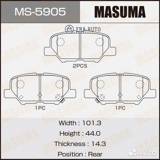 Masuma MS-5905 Колодки тормозные дисковые