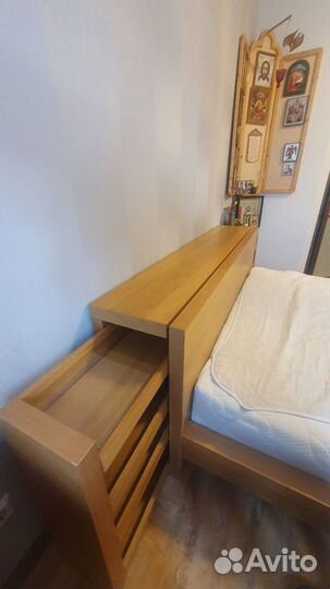 IKEA malm кровать, изголовье, 2 тумбы, матрас