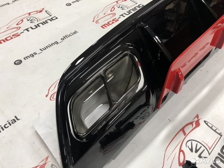 Диффузор насадки Мерс w176 А45 AMG красный 12-15