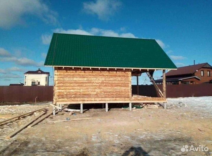 Сруб бани из бревна